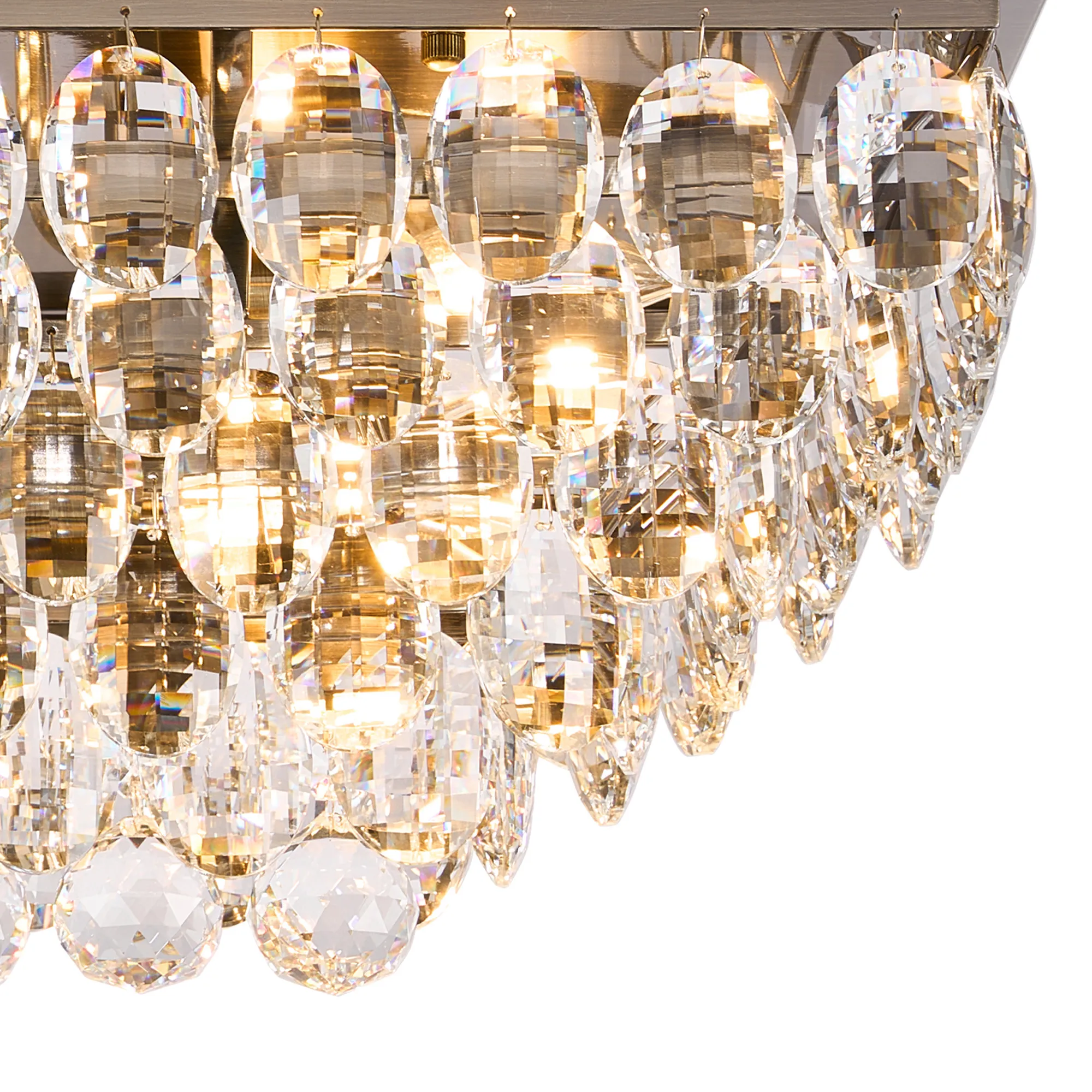 Coniston Linear Flush Ceiling 5 Light Antique Brass IL32826AB  Diyas Coniston Antique Brass